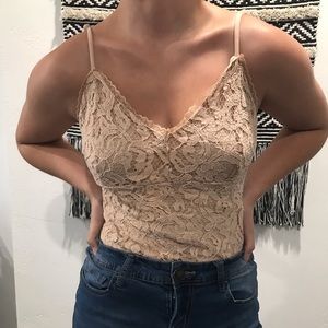 Baby pink lace bodysuit